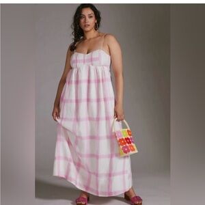 Maeve x Anthropologie pink & white checked sundress size Medium